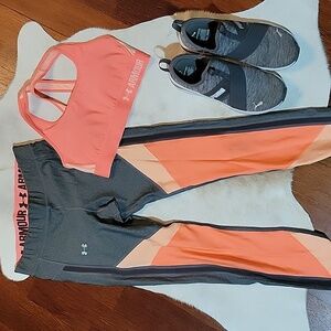 Grey & Coral Workout Set M